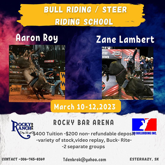 Aaron Roy-Zane Lambert Bull Riding & Steer Riding School