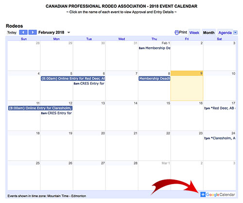 CPRA Event Calendar