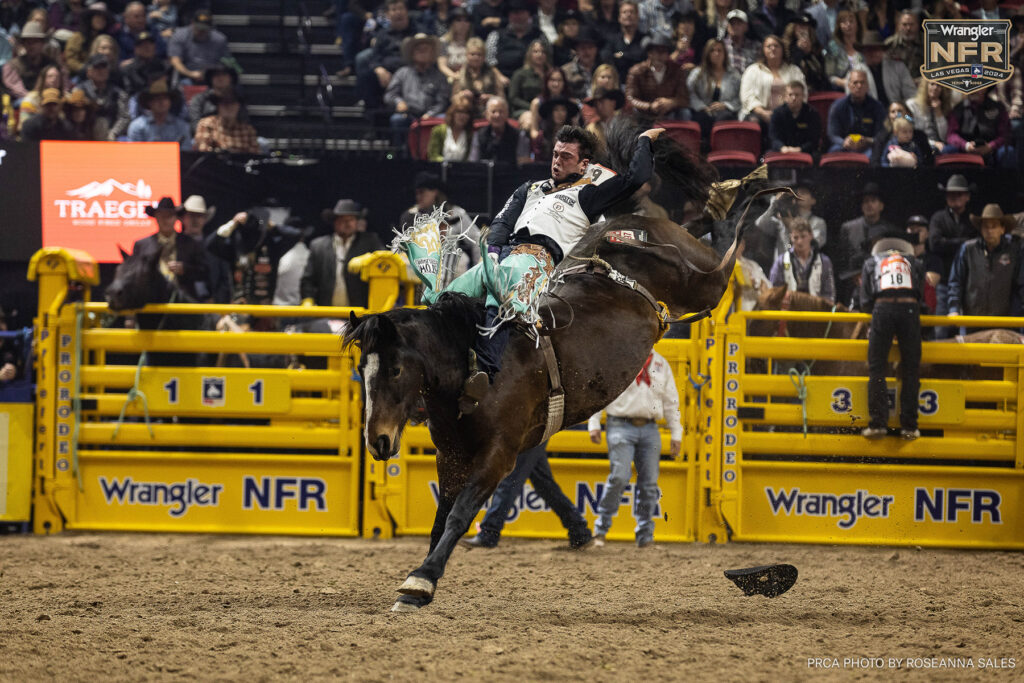 Bradlee Miller on Wayne Vold Rodeo's True Grit. PRCA photo by Roseanna Sales