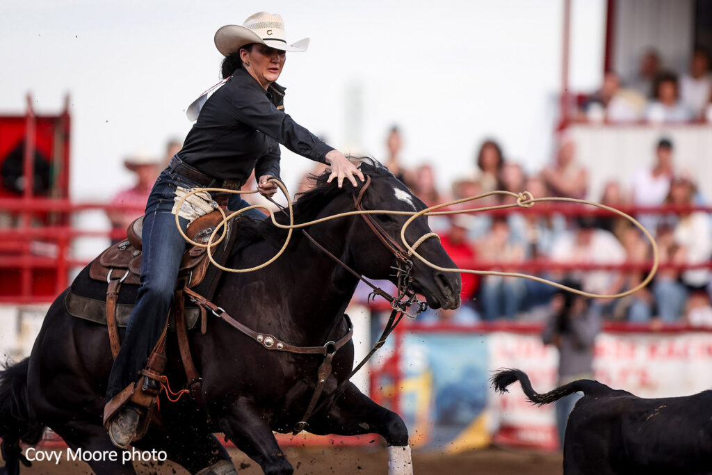 Breakaway Roper Amanda Terrell. 2025 Ponoka Stampede photo by Covy Moore