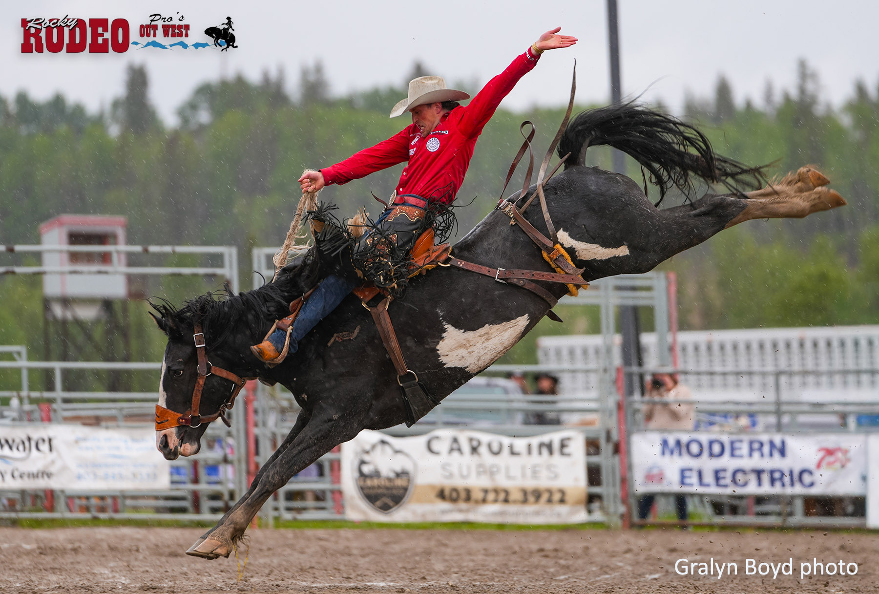 Ben Andersen & Big O Rodeo's Black Elvis. 2026 Rocky Rodeo photo by Gralyn Boyd